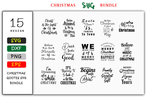 15 Christmas Design Bundle for Crafts