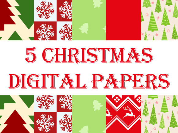Christmas Digital Papers Mini Bundle for Seasonal Design