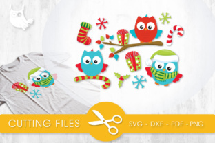 Christmas Red Wintery Owls for Crafts