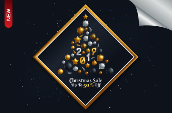 Christmas Sale Background Flat Design